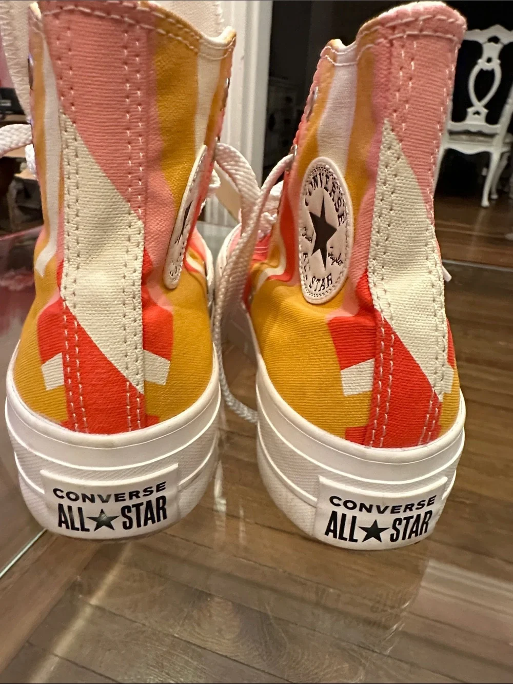 Converse Summer Spirit High-Top Sneakers in Pink, Yellow & Cream